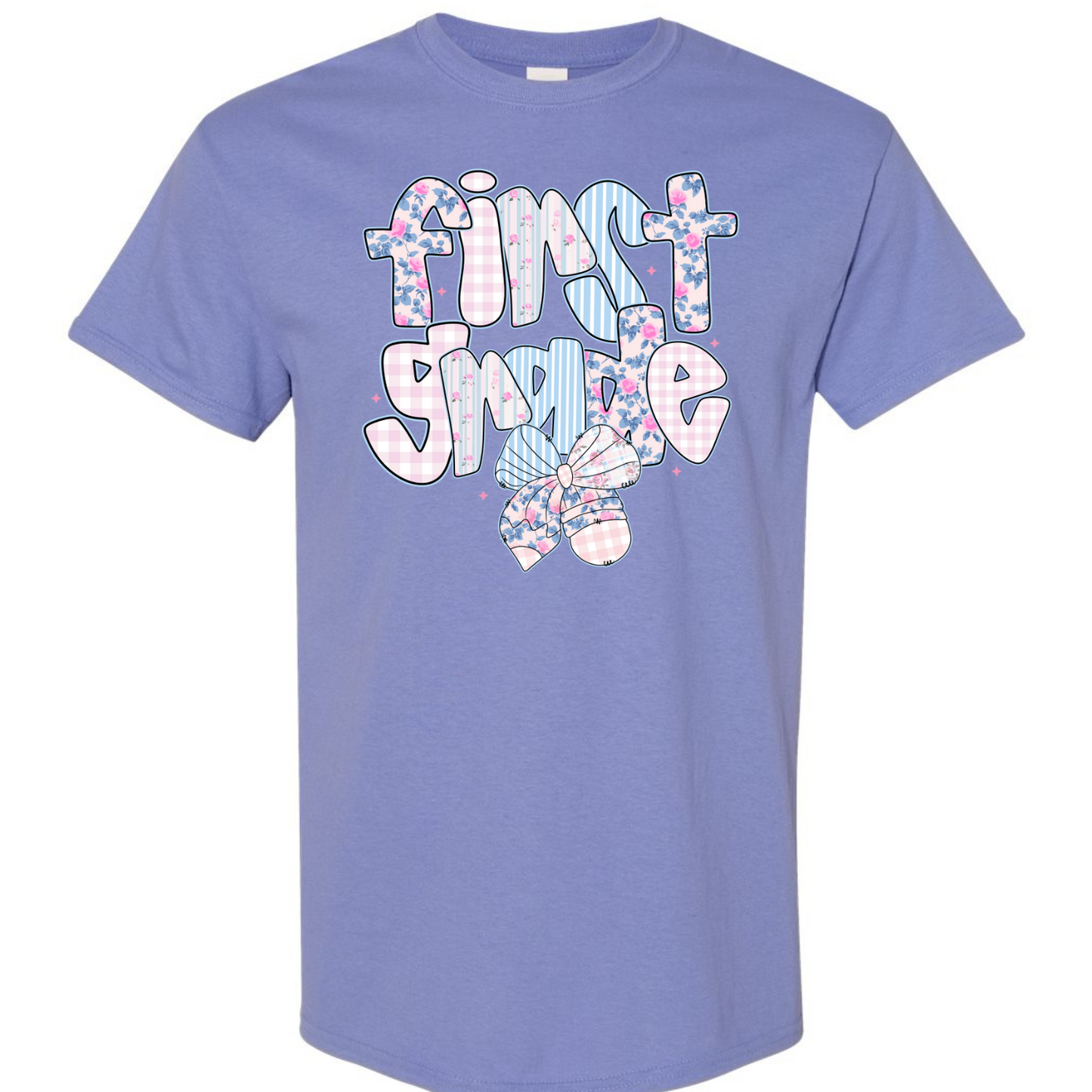 Floral Back to School Bubble Letters First Grade
