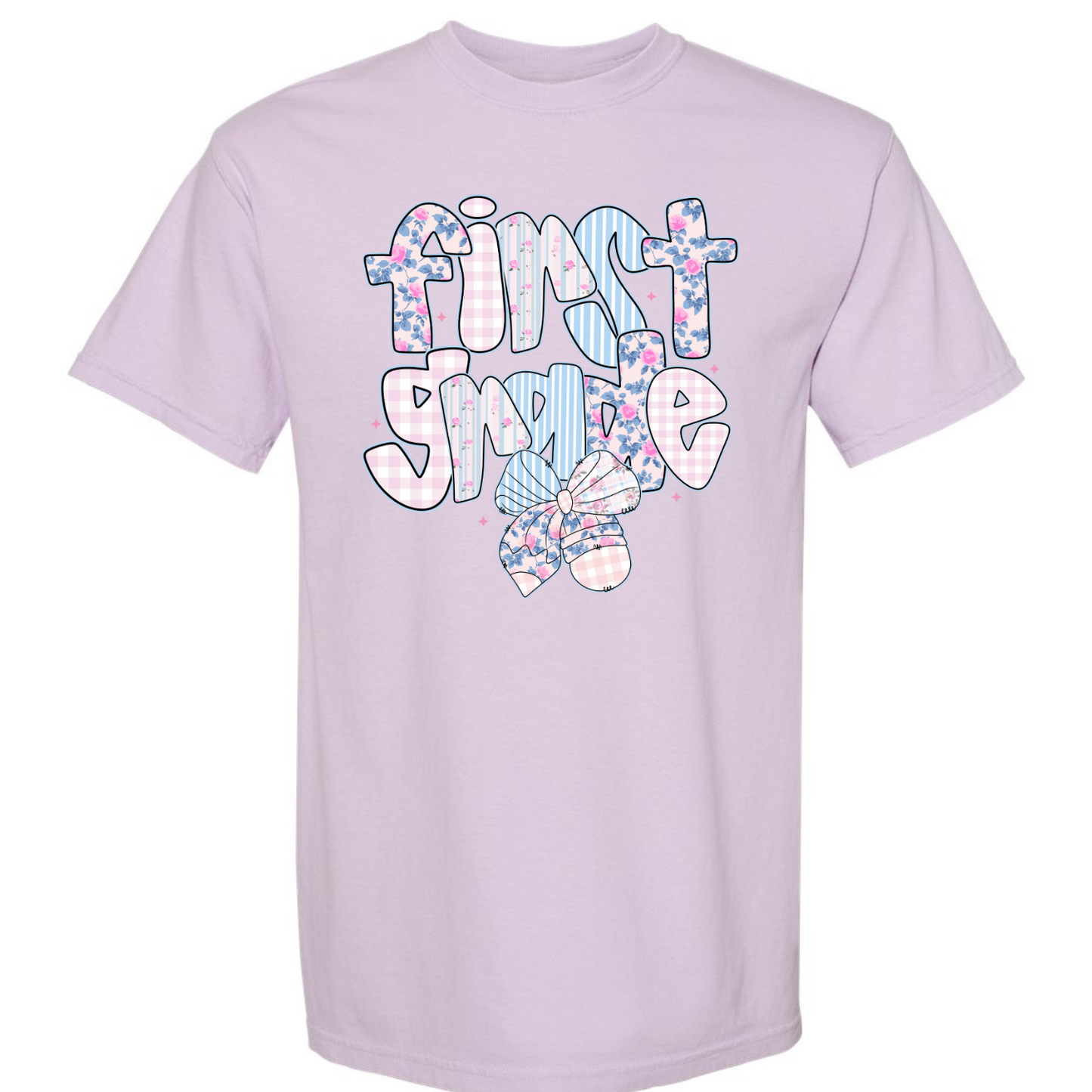 Floral Back to School Bubble Letters First Grade