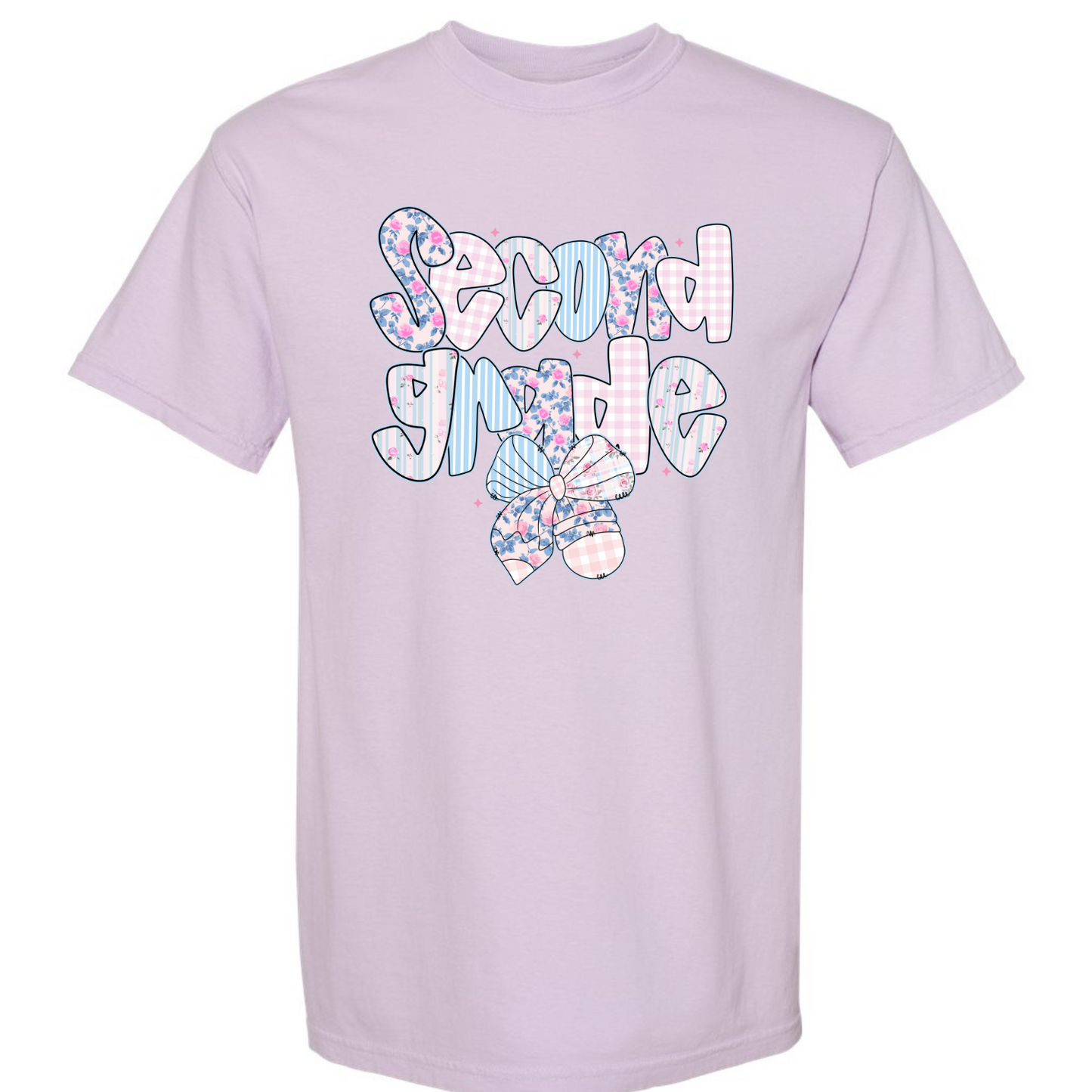 Floral Back to School Bubble Letters Second Grade