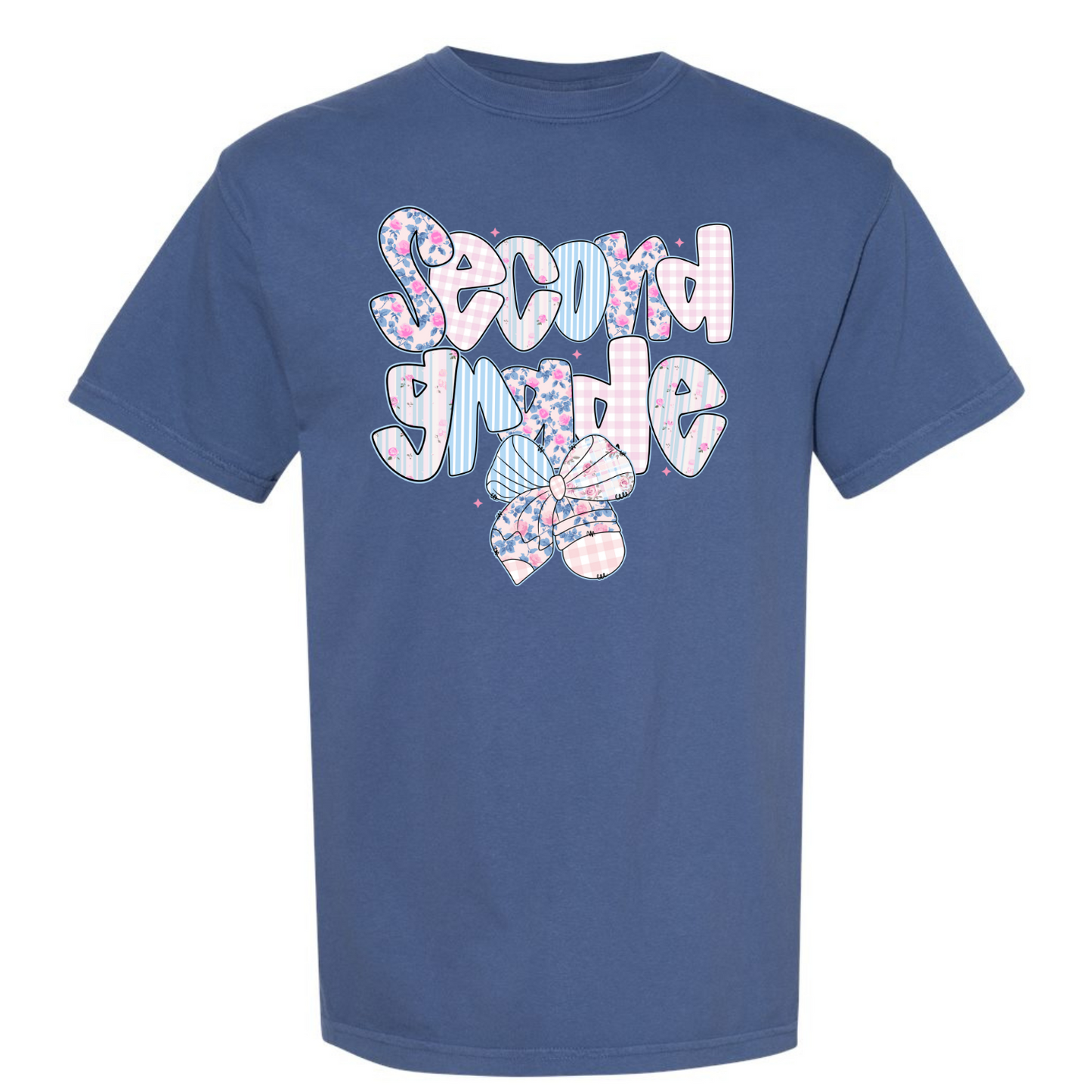 Floral Back to School Bubble Letters Second Grade