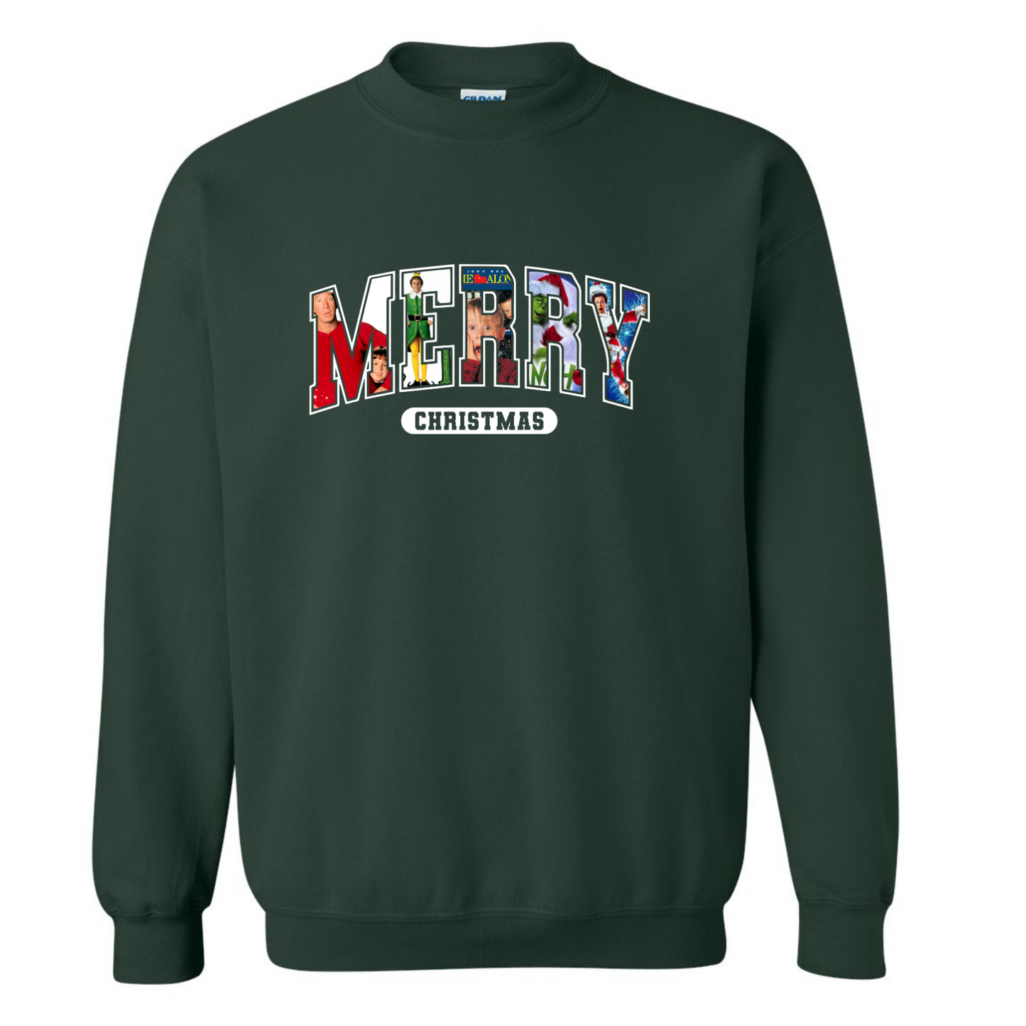 Christmas Classics "Merry" - Gildan Sweatshirt Forest