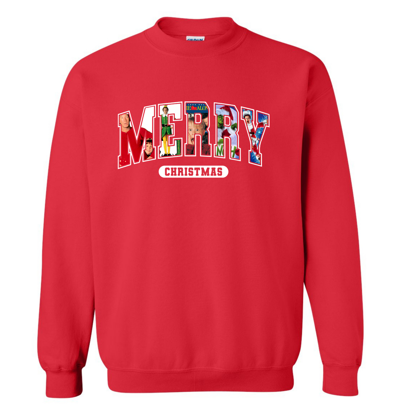 Christmas Classics "Merry" - Gildan Sweatshirt Red