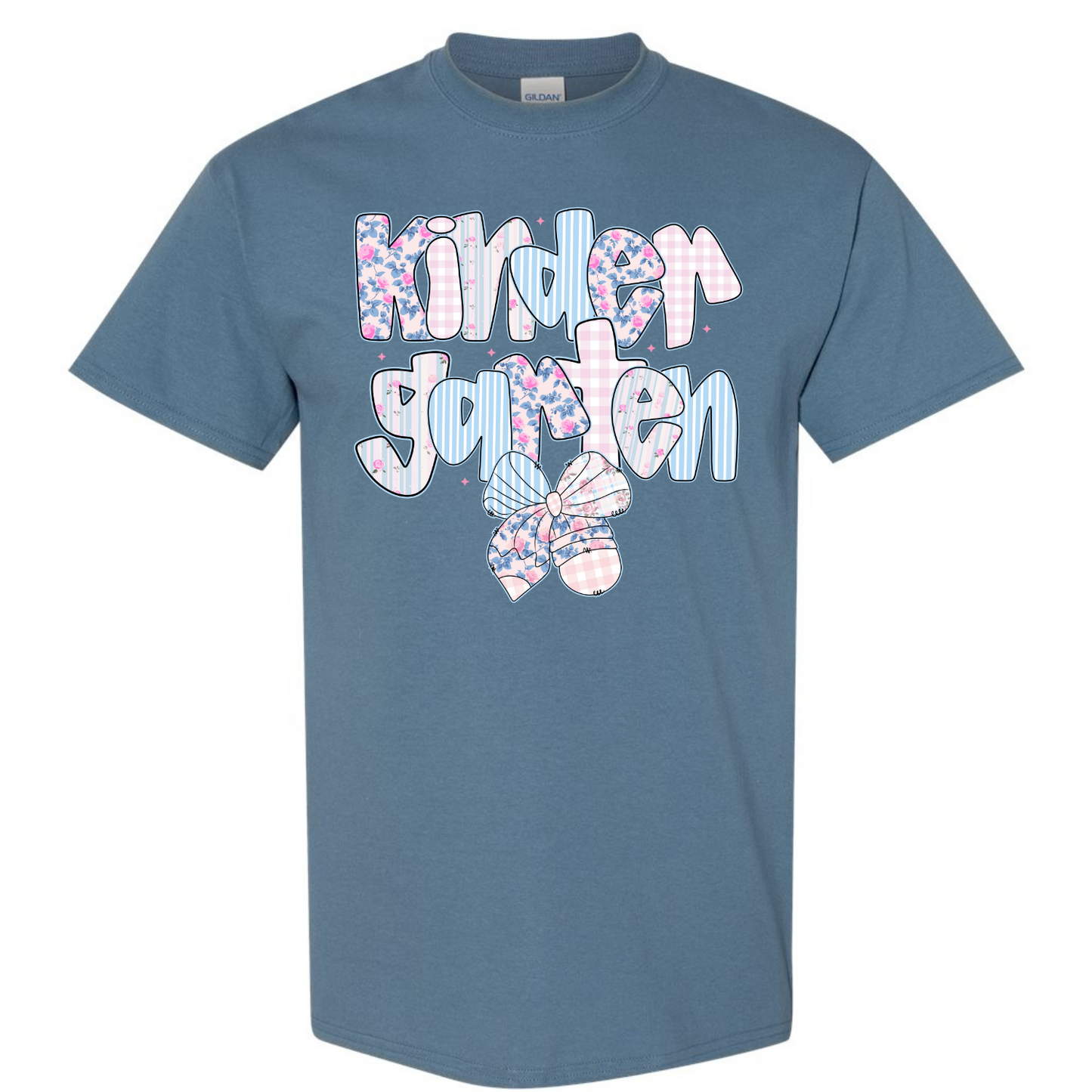 Floral Back to School Bubble Letters Kindergarten