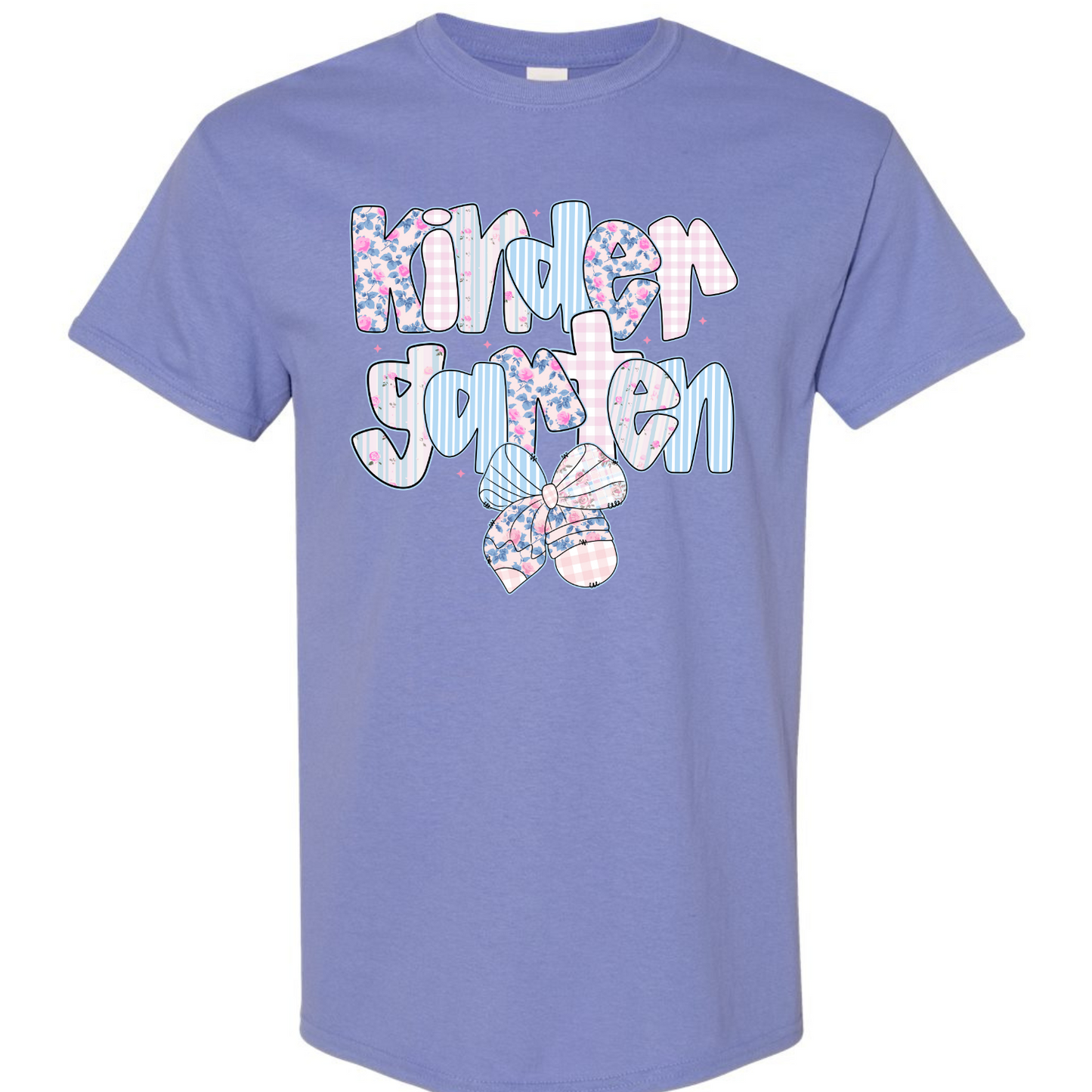 Floral Back to School Bubble Letters Kindergarten