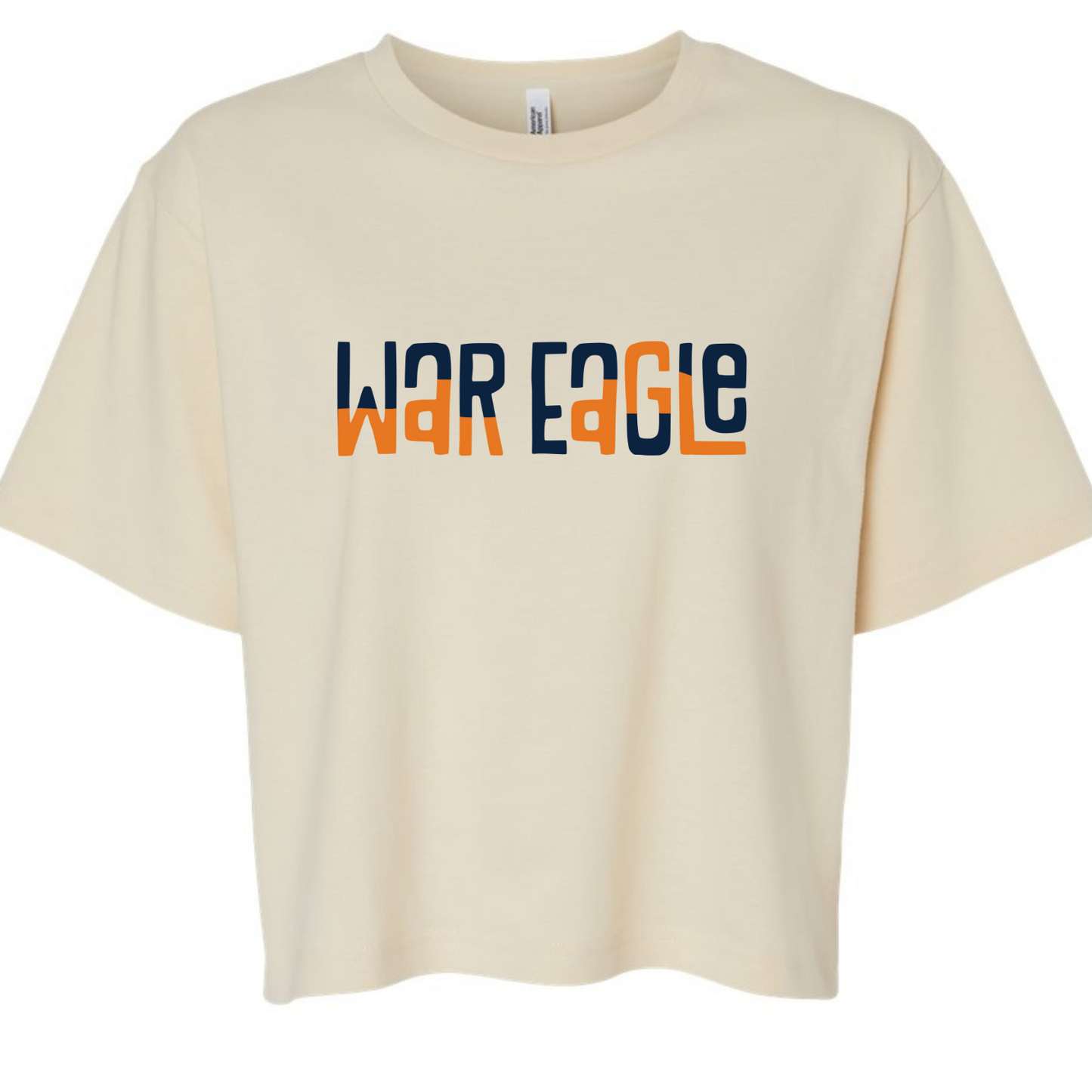 War Eagle Color Block - Ivory Boxy/Crop Tee