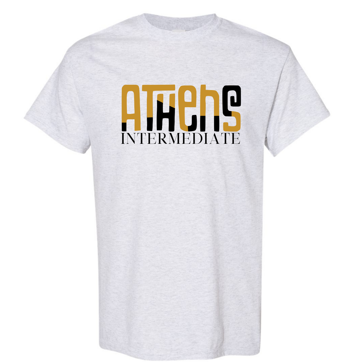 Athens Intermediate School Color Block - Gildan Ash Gray Short Sleeve