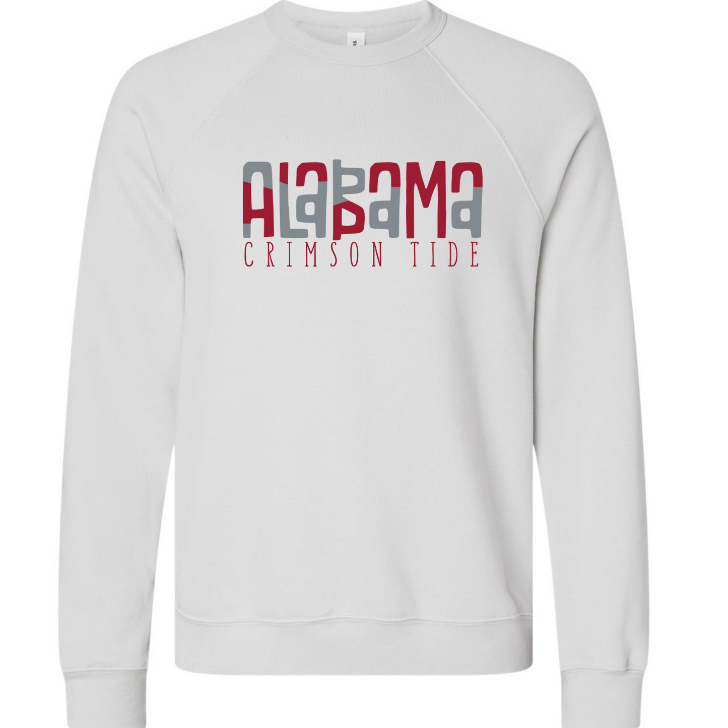 Alabama Crimson Tide - Silver Bella Canvas Sponge Fleece