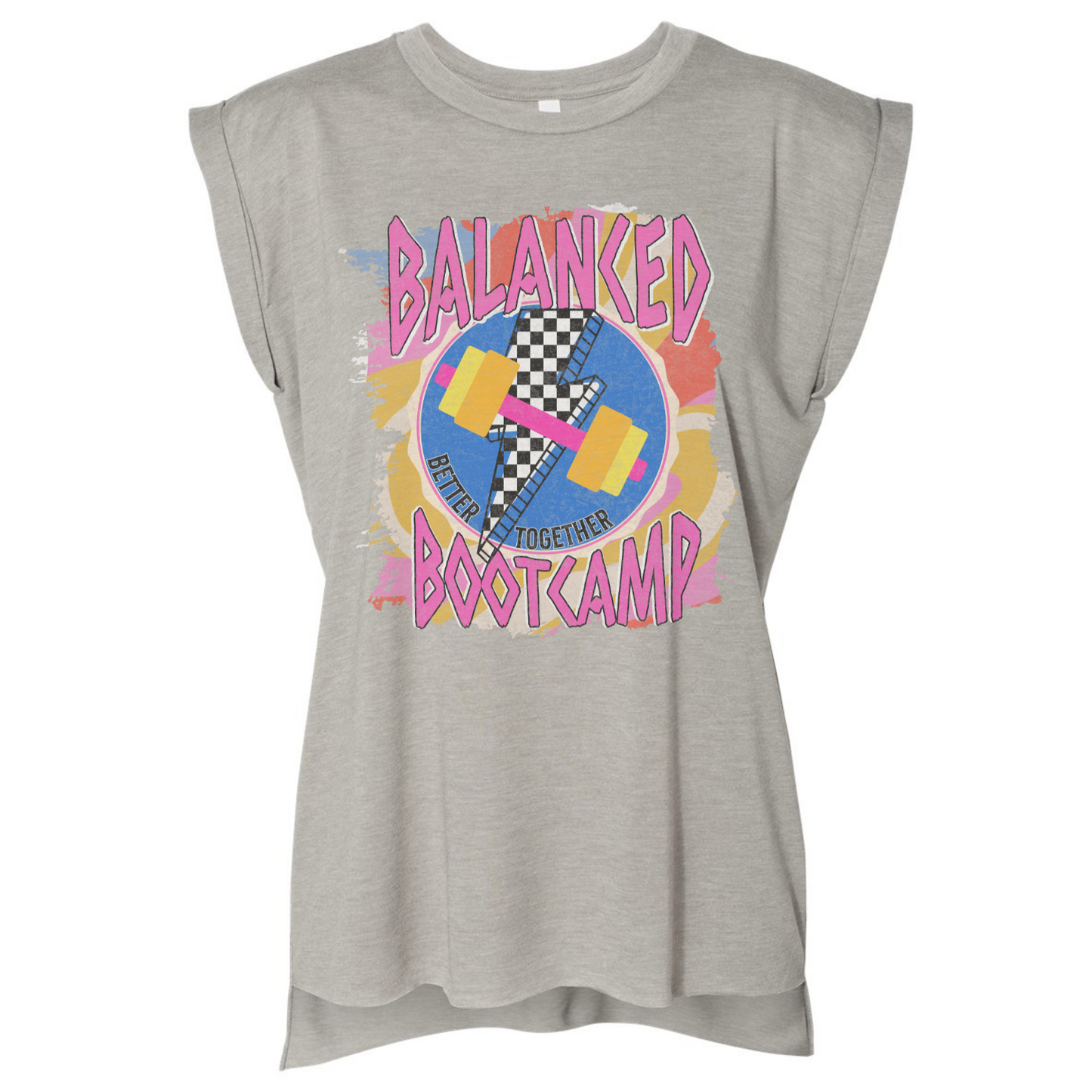 Balanced Bootcamp Bella Canvas Heather Stone Hi-Lo Tee - Sublimated