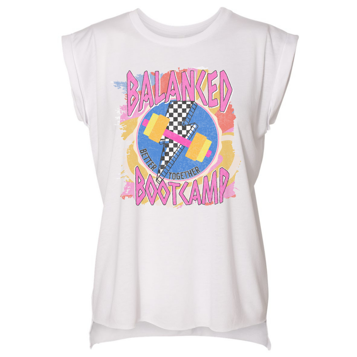 Balanced Bootcamp Bella Canvas White Hi-Lo Tee - Sublimated