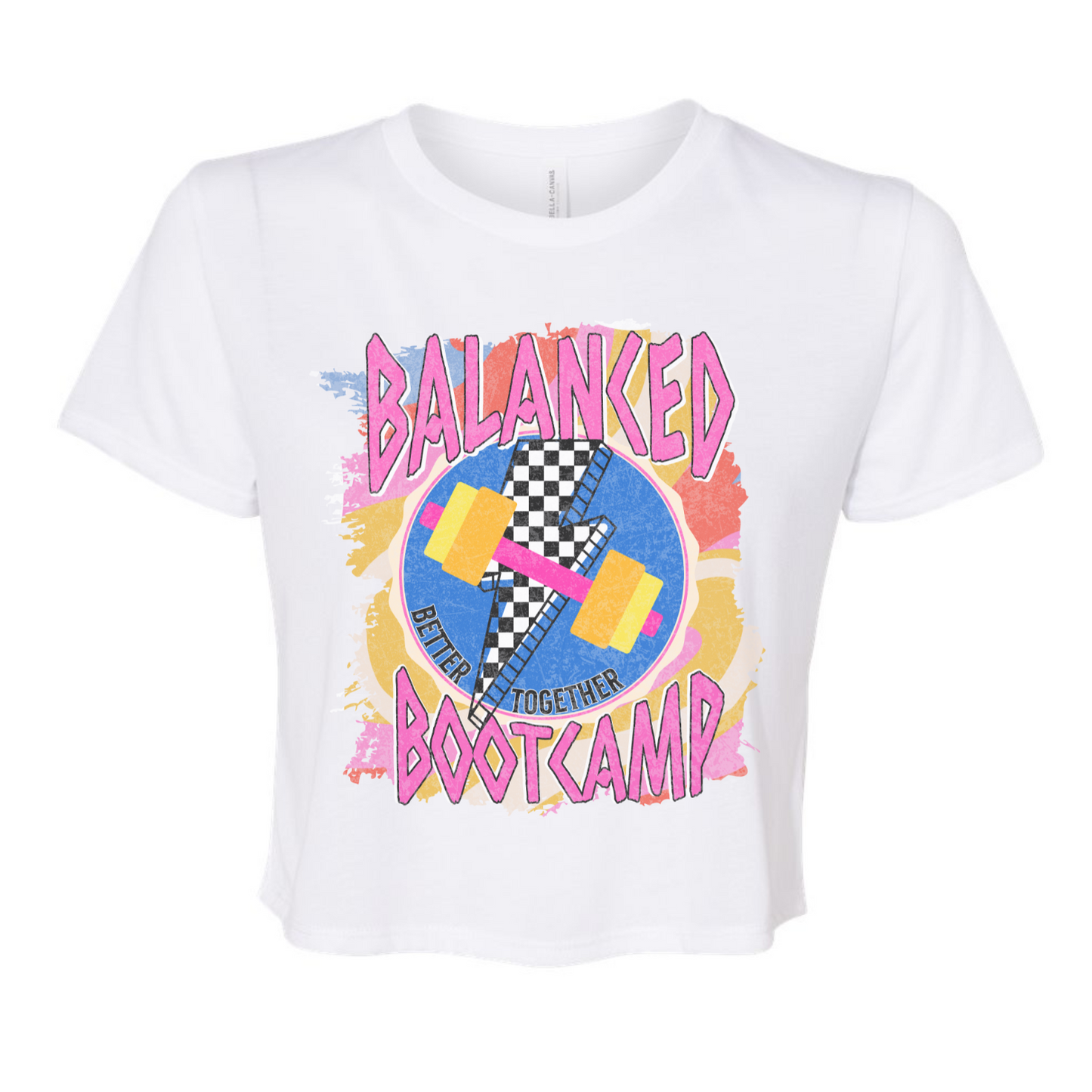 Balanced Bootcamp Bella Canvas White Cropped Tee - Sublimated