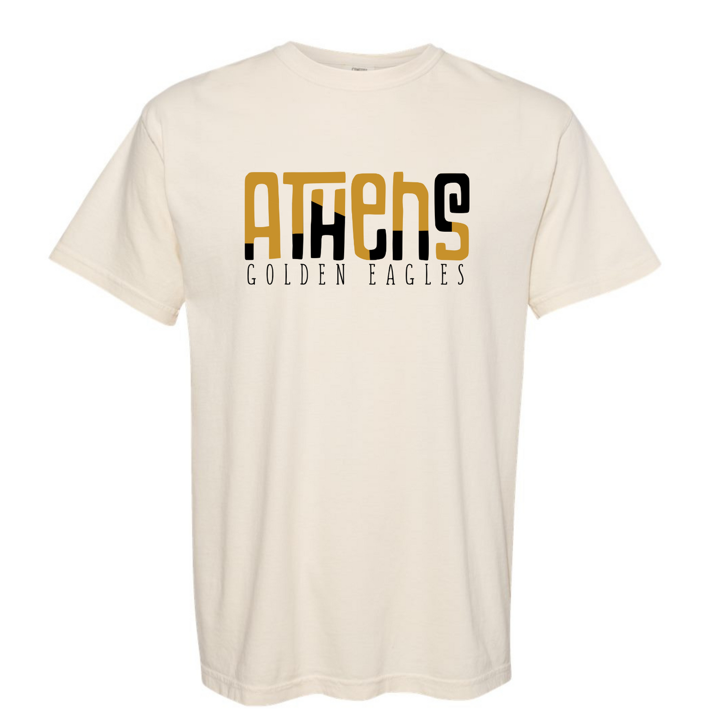 Athens Golden Eagles Color Block - Comfort Color Ivory