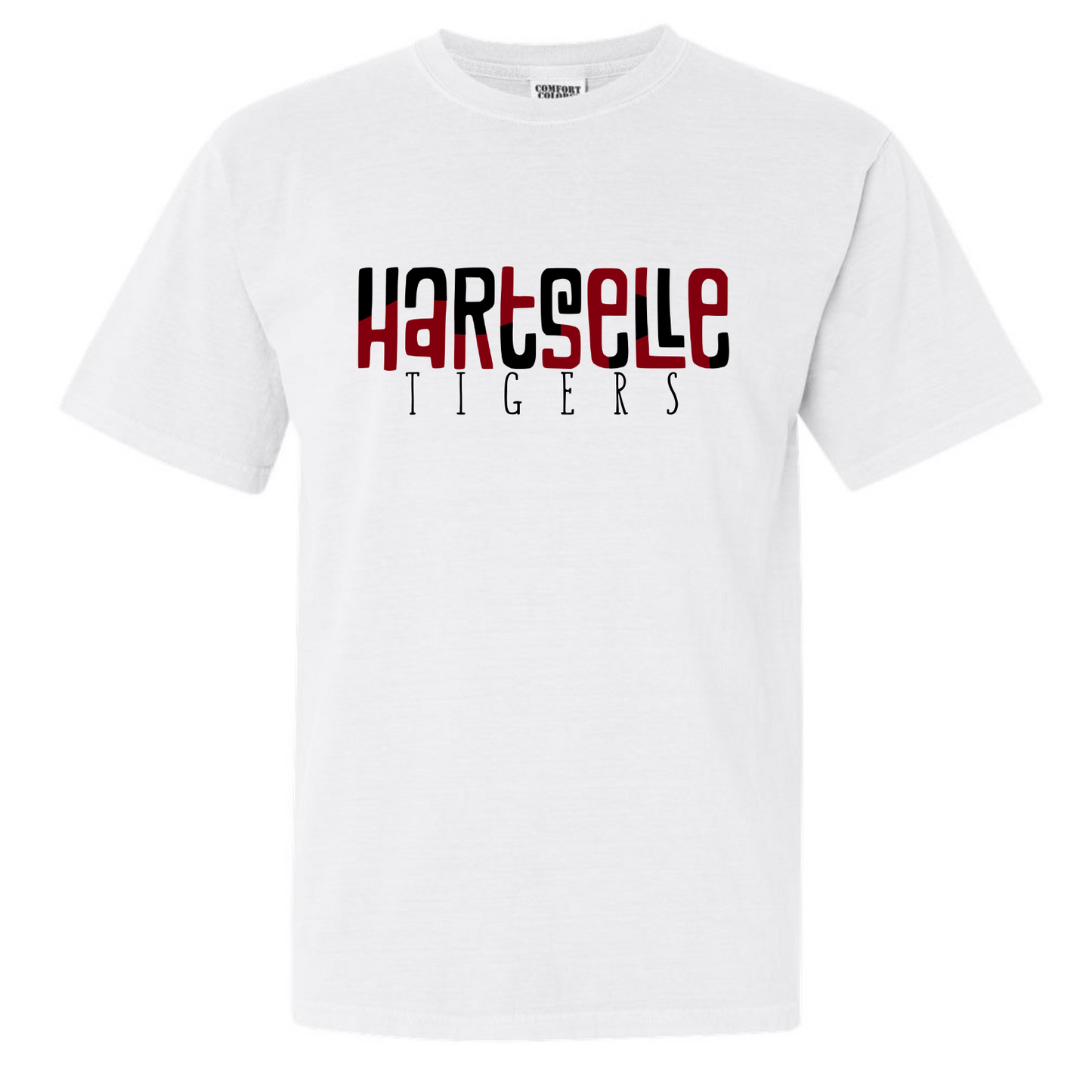 Hartselle Tigers Color Block - Comfort Color White Short Sleeve