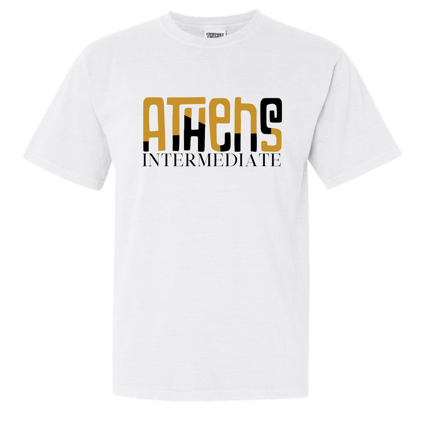 Athens Intermediate School Color Block - Comfort Color White Short Sleeve