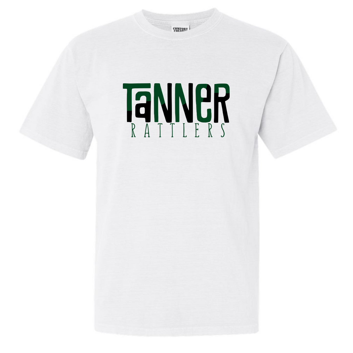 Tanner Tigers Color Block - Comfort Color White Short Sleeve