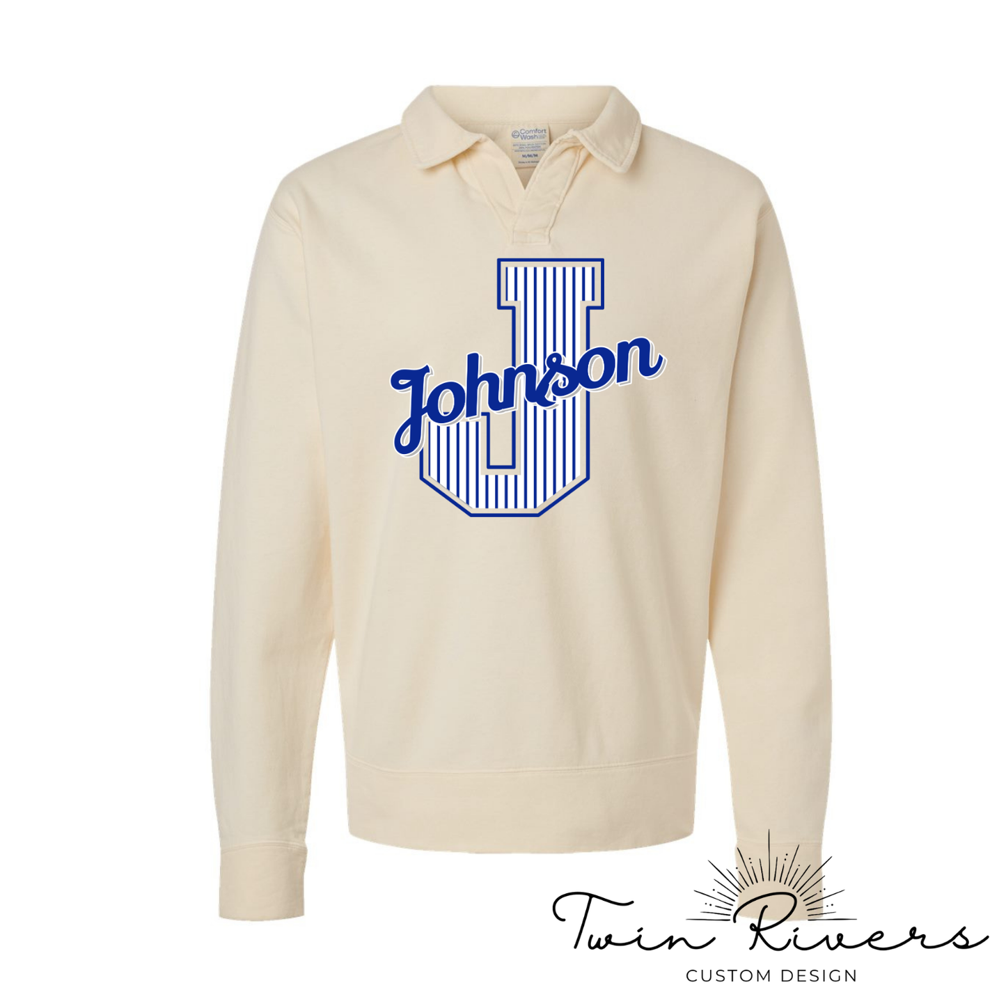 Johnson Striped Varsity Letter Sweatshirts