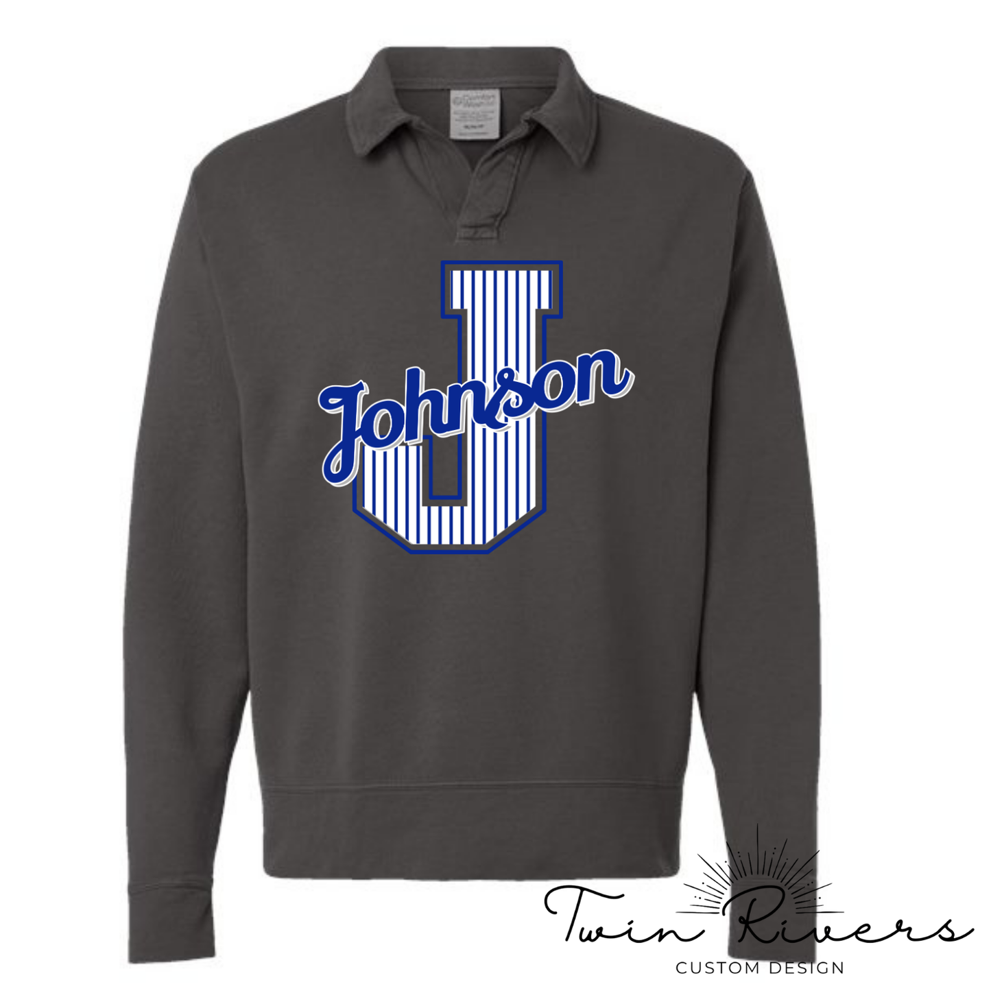 Johnson Striped Varsity Letter Sweatshirts