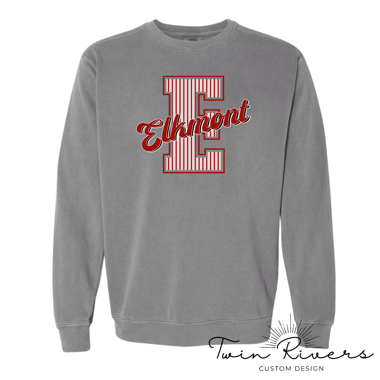 Elkmont Striped Varsity Letter Sweatshirts