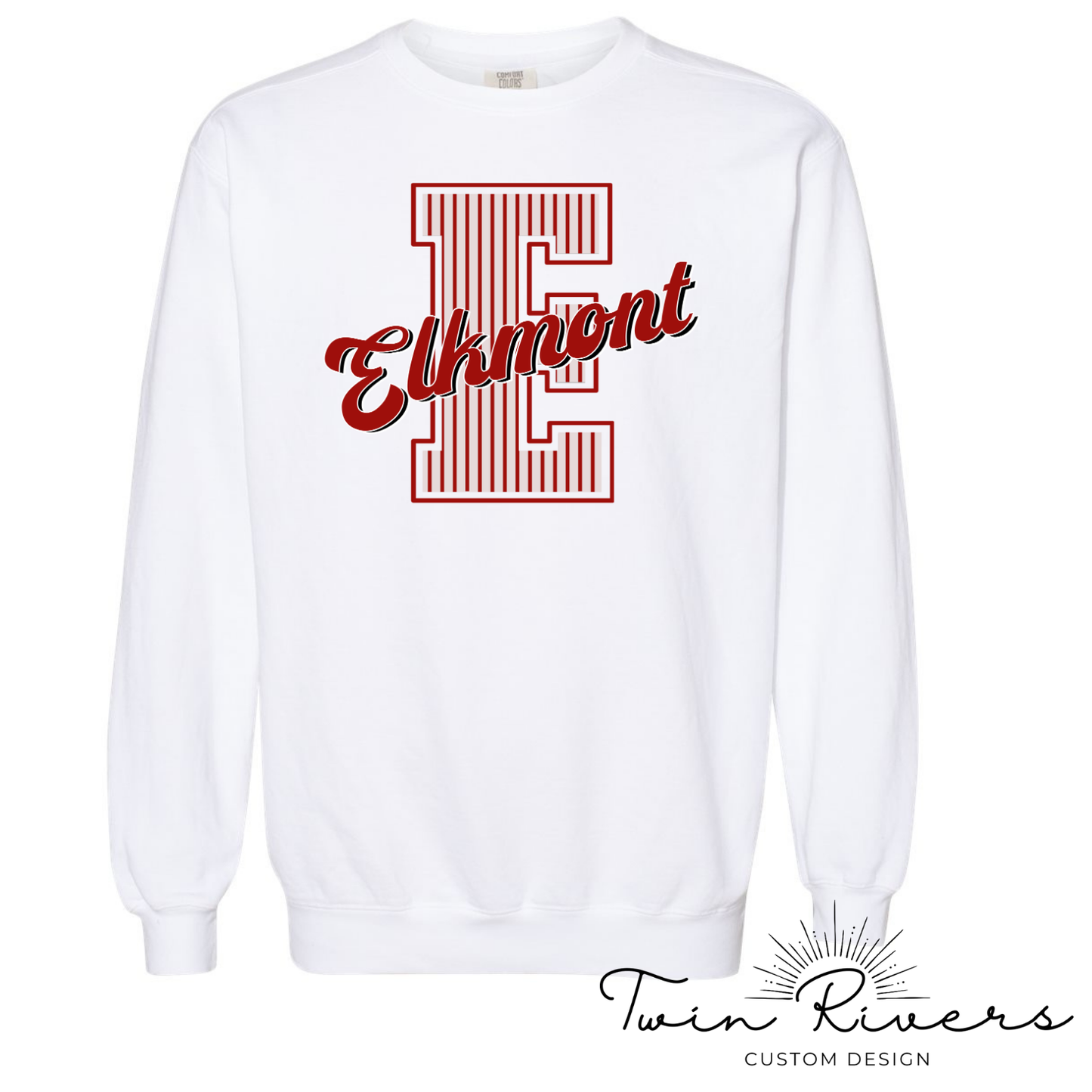 Elkmont Striped Varsity Letter Sweatshirts