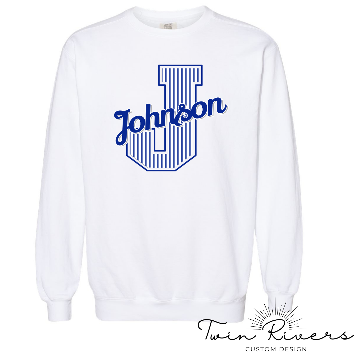 Johnson Striped Varsity Letter Sweatshirts