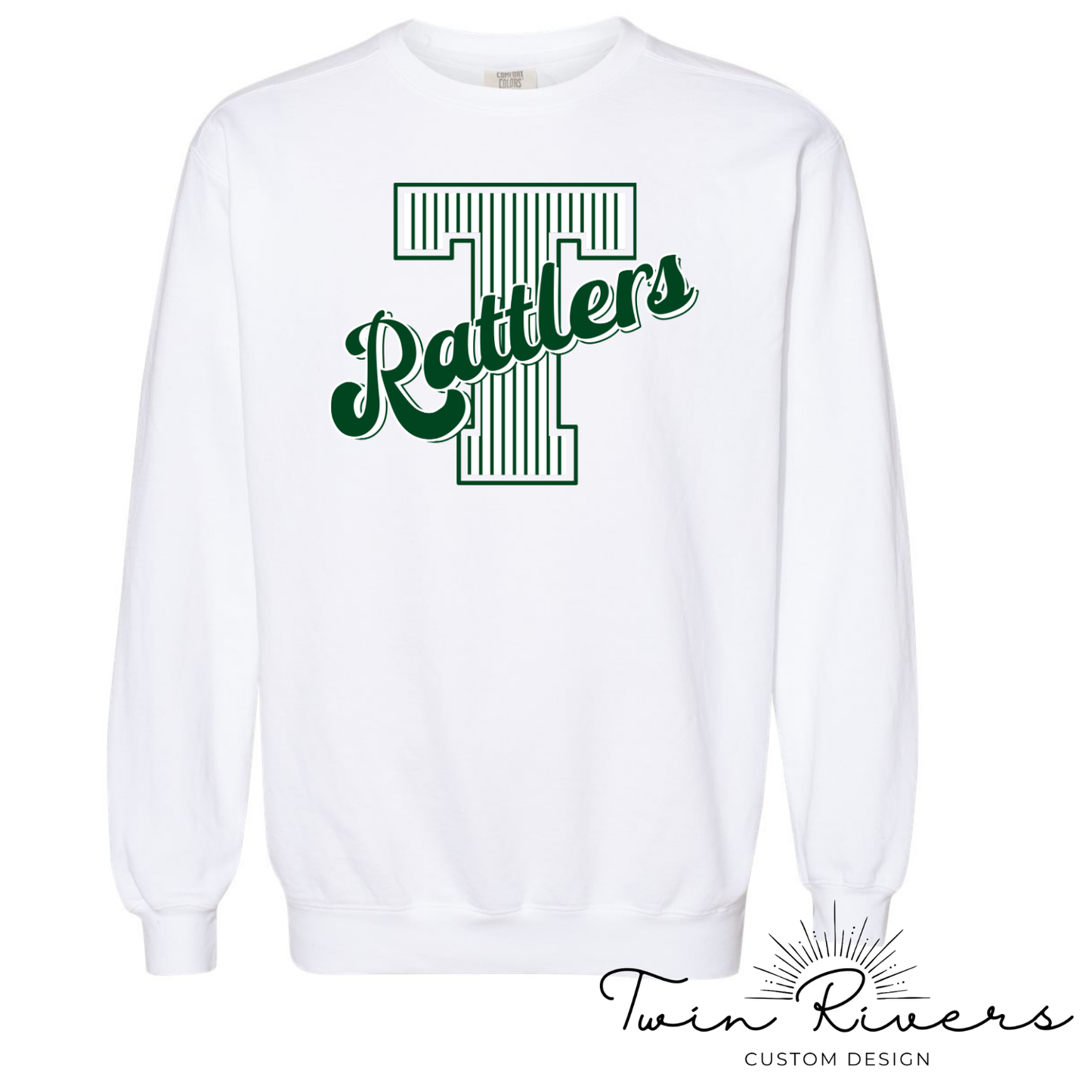 Tanner Rattlers Striped Varsity Letter Sweatshirts