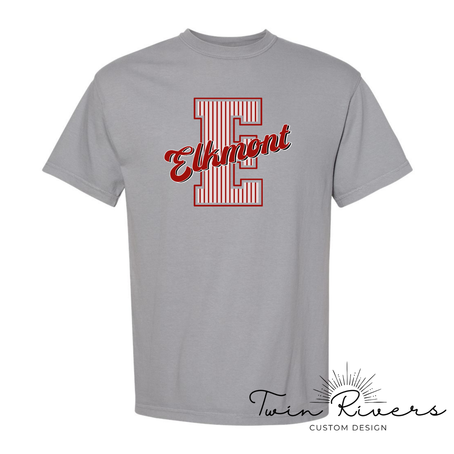 Elkmont Striped Varsity Letter Tees