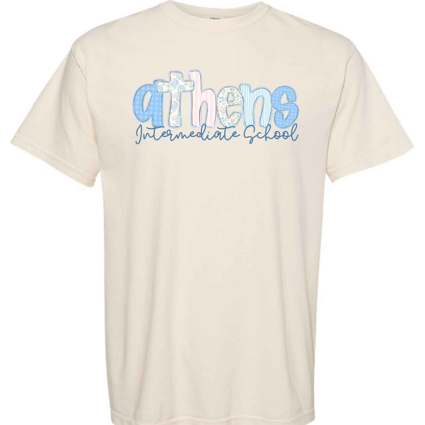 Athens Intermediate School Floral Letters Short Sleeve Tees