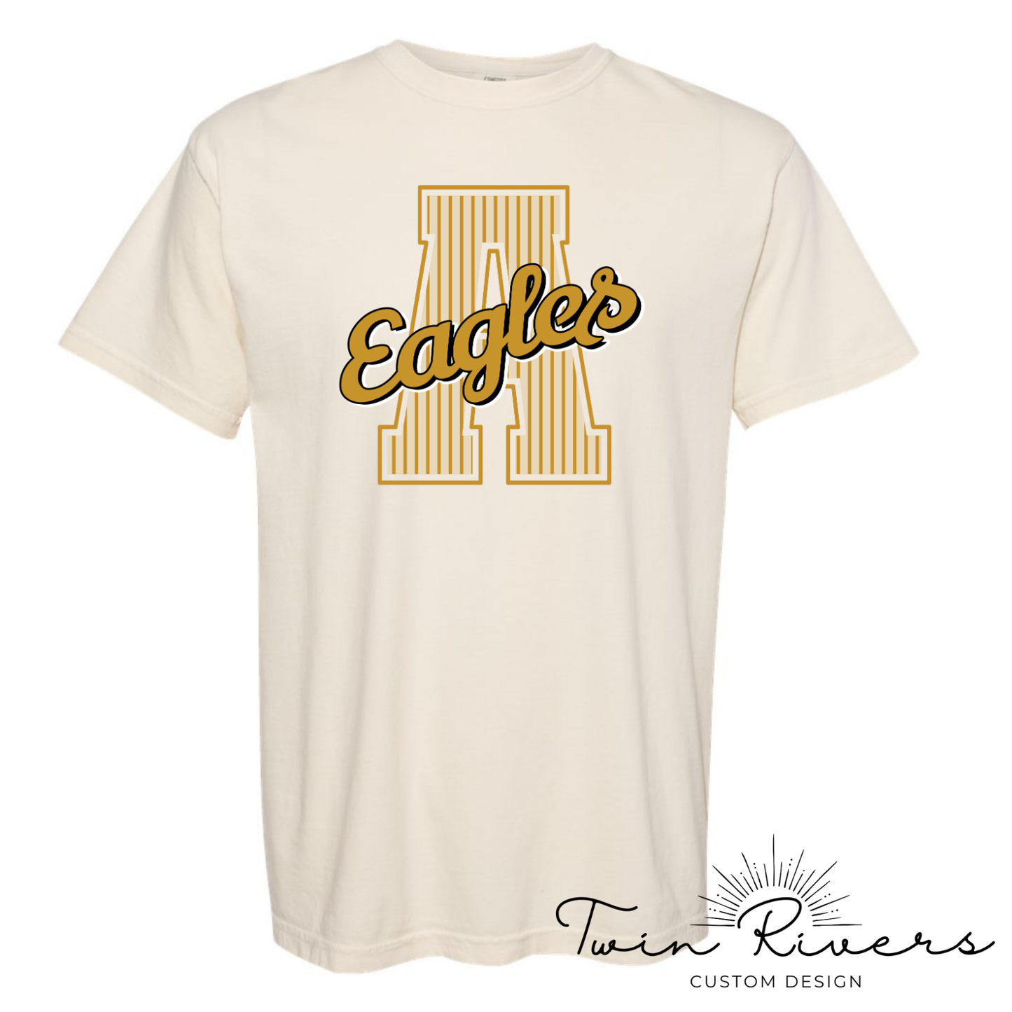 Athens Eagles Striped Varsity Letter Tees