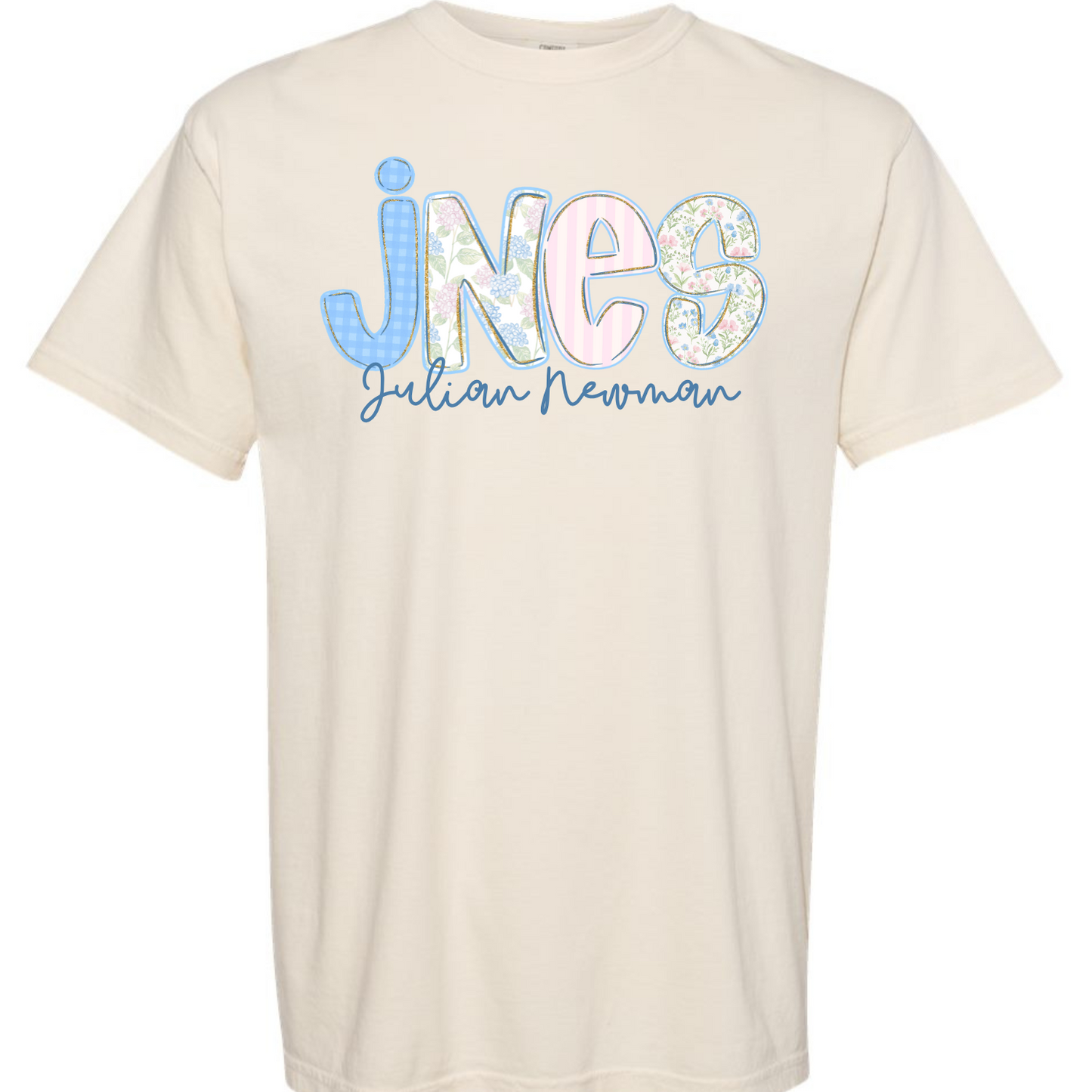 JNES Floral Letters Short Sleeve Tees