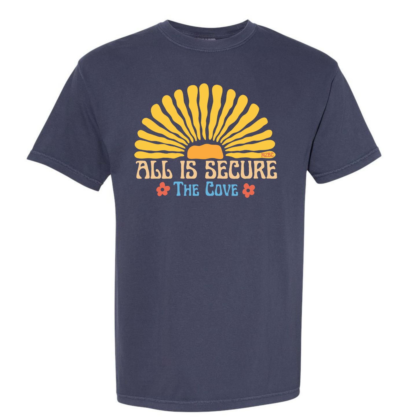 The Cove Sunburst Comfort Color Navy Short Sleeve Tee