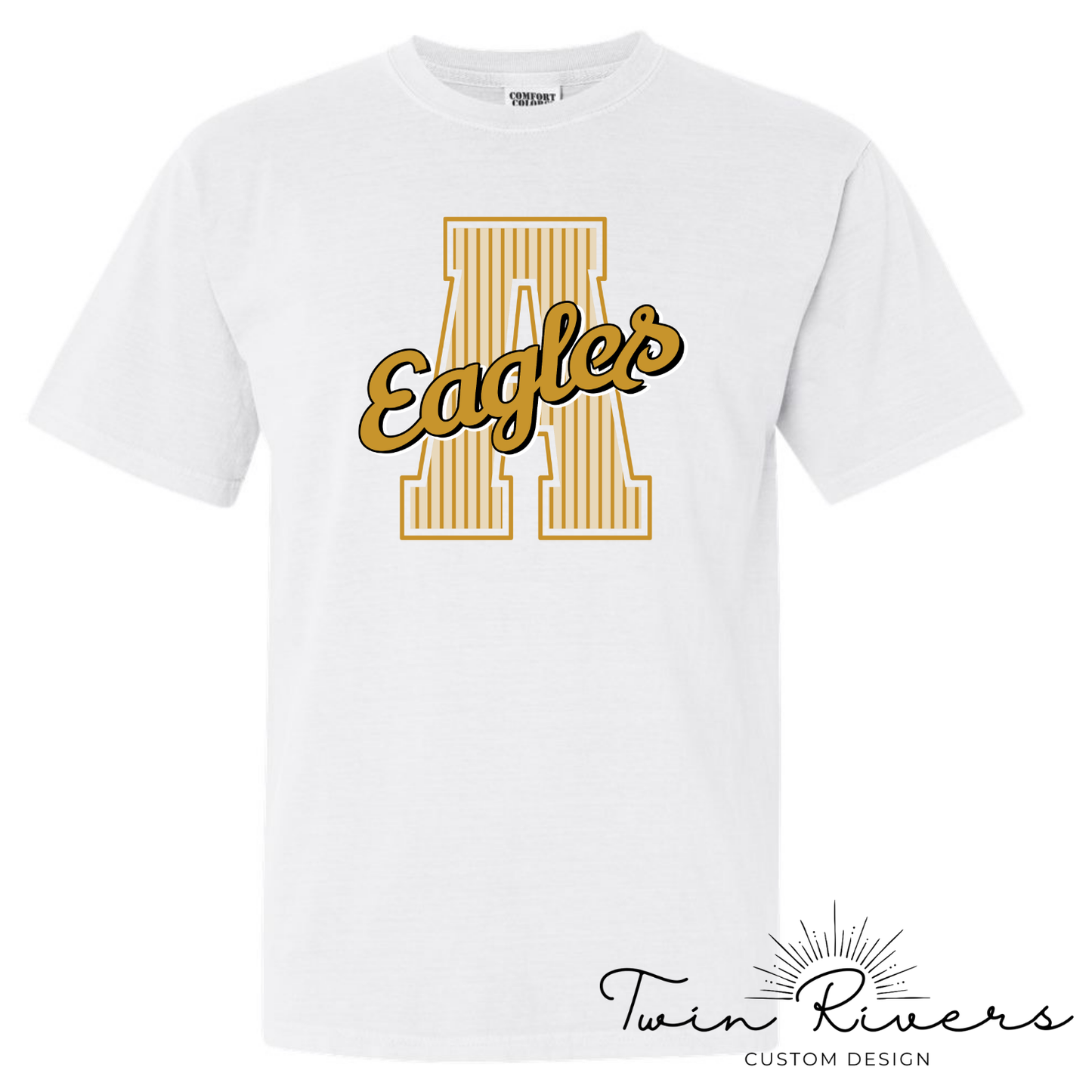 Athens Eagles Striped Varsity Letter Tees