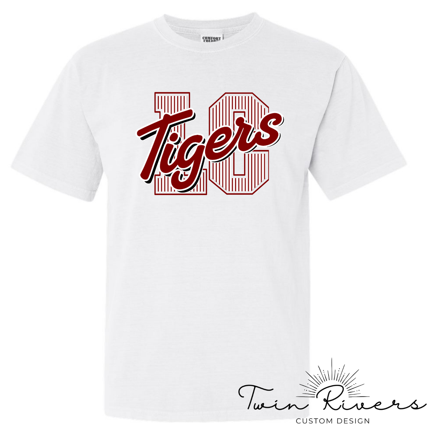 Lauderdale County Tigers Varsity Striped Letter Tees
