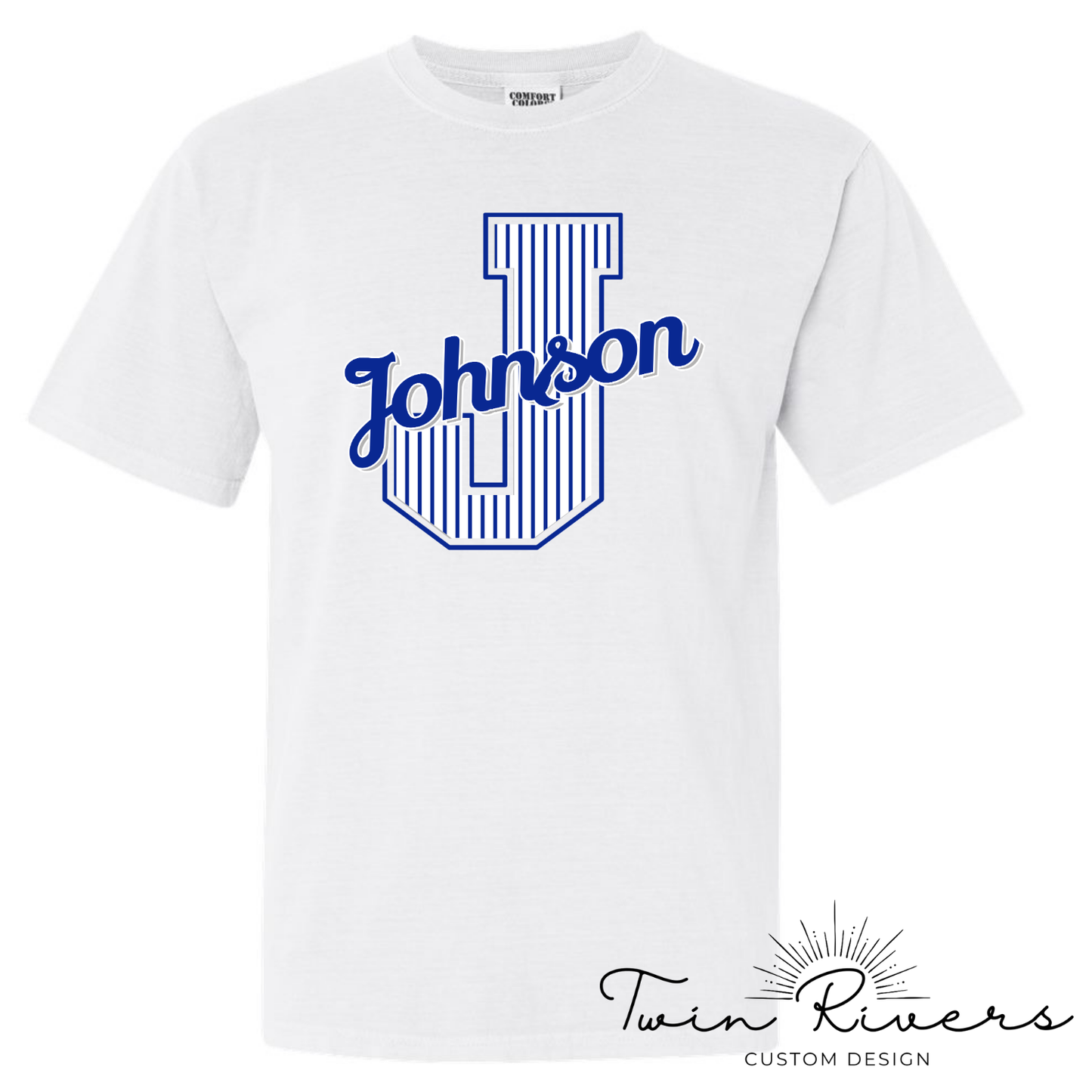 Johnson Striped Varsity Letter Tees