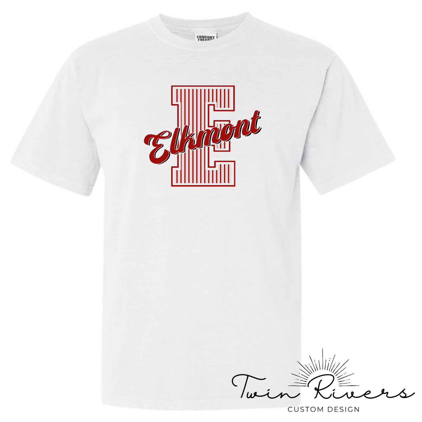 Elkmont Striped Varsity Letter Tees