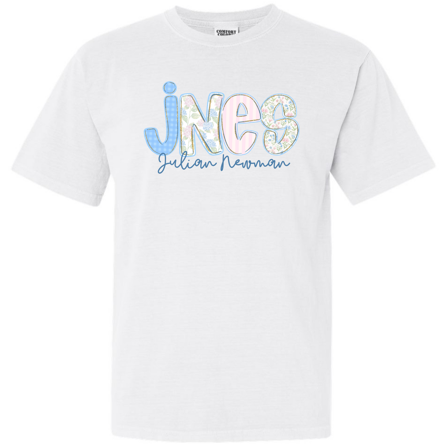 JNES Floral Letters Short Sleeve Tees