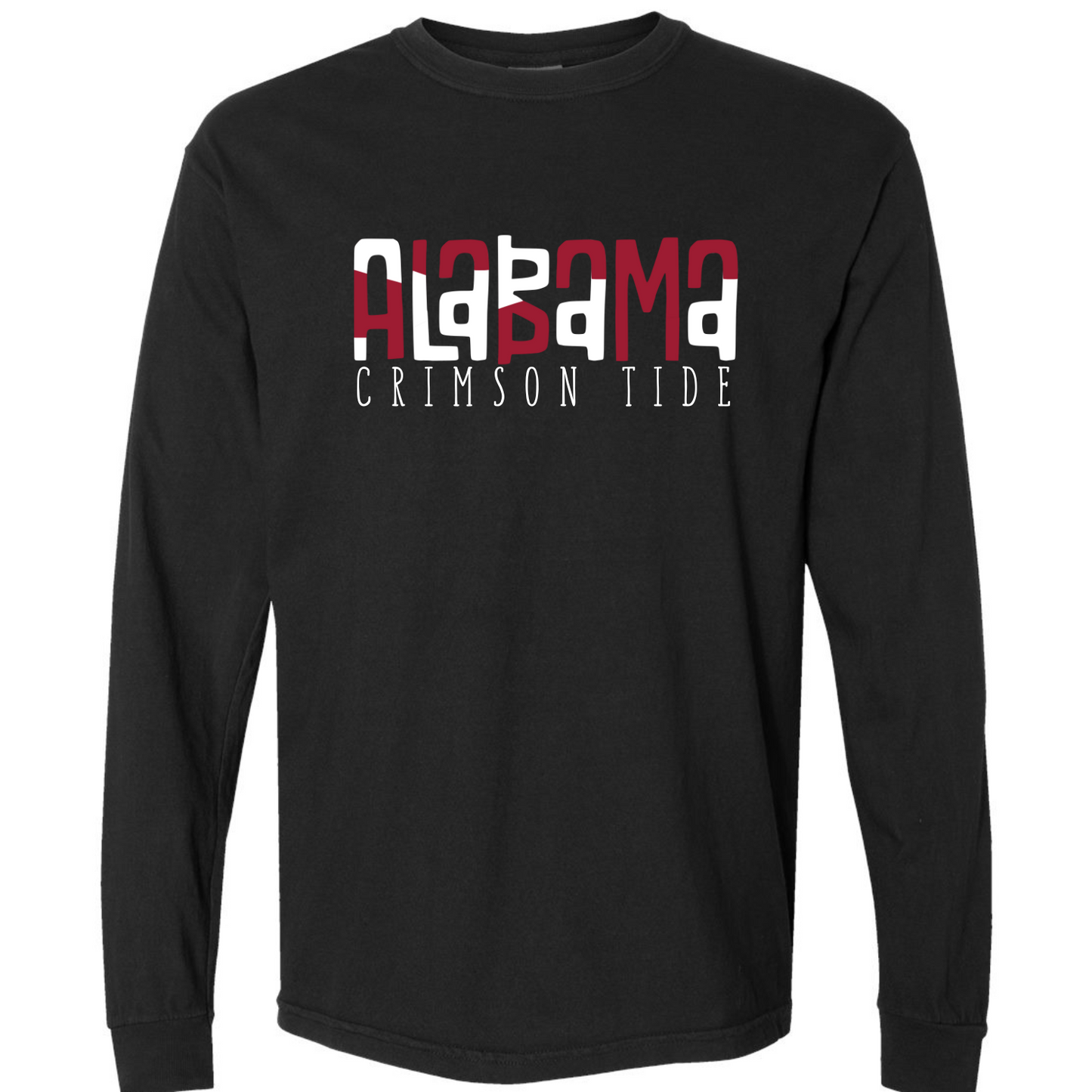 Alabama Crimson Tide - Black Comfort Color Long Sleeve