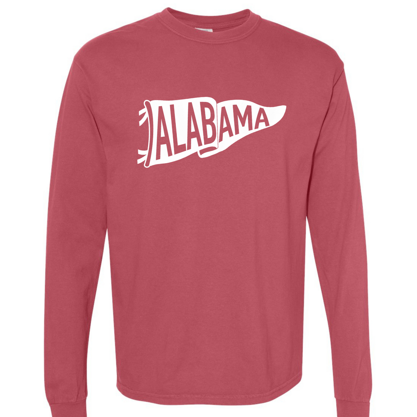 Alabama Pennant - Crimson Comfort Color Long Sleeve