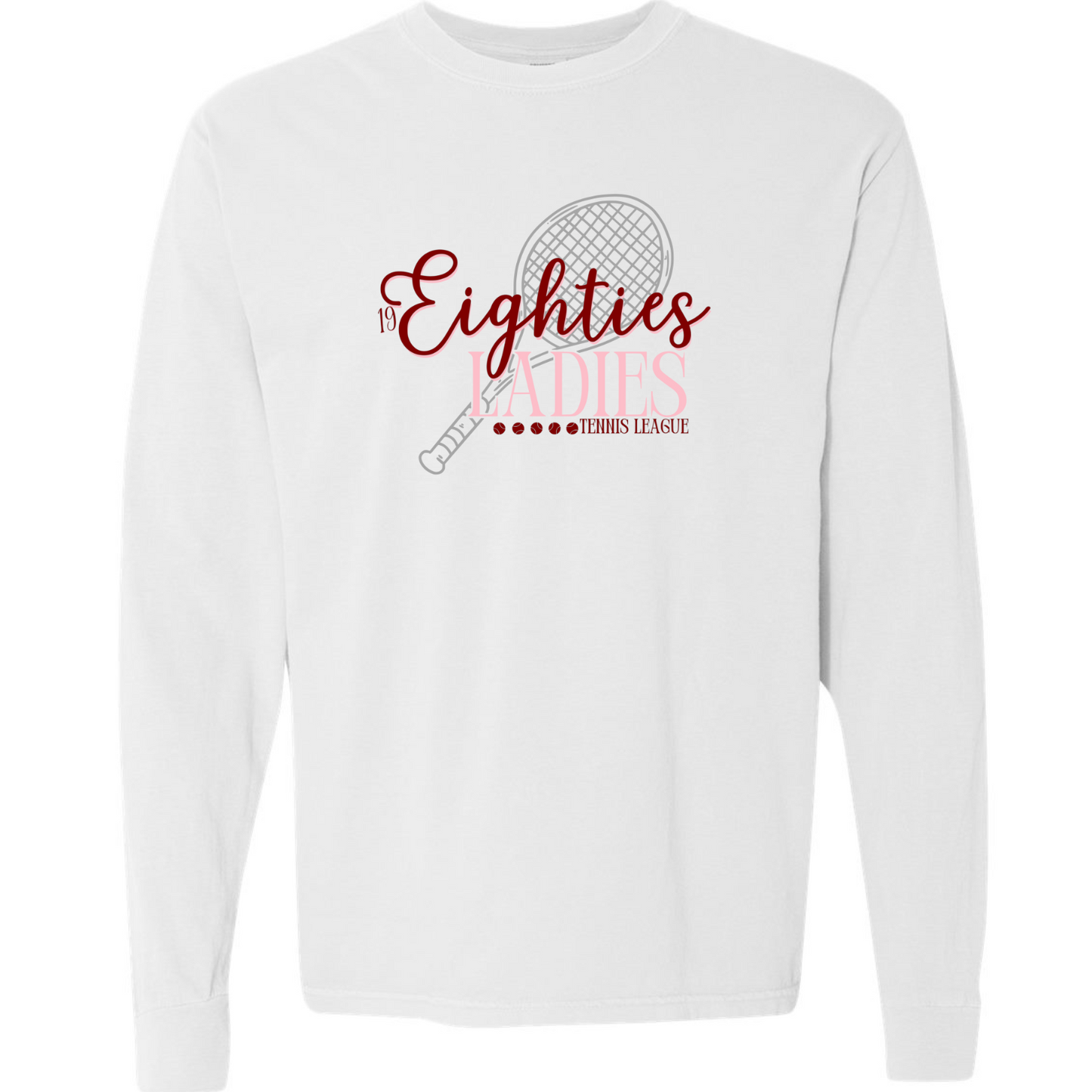 80's Ladies Comfort Color White Long Sleeve