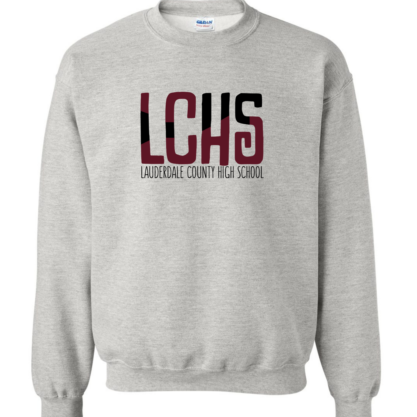 Lauderdale County Color Block - Gildan Ash Gray Sweatshirt