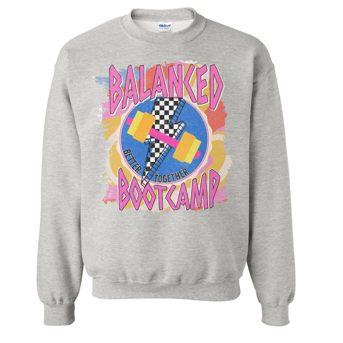 Balanced Bootcamp Ash Gray Gildan Sweatshirt - Sublimated