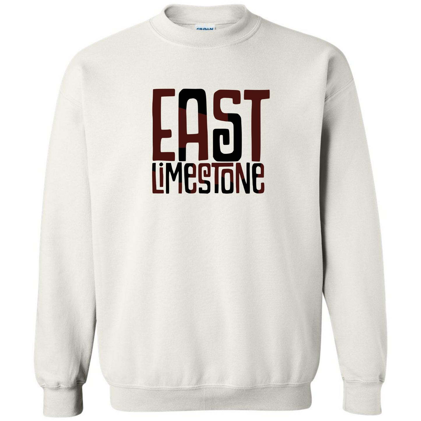 East Limestone Color Block - Gildan White Sweatshirt