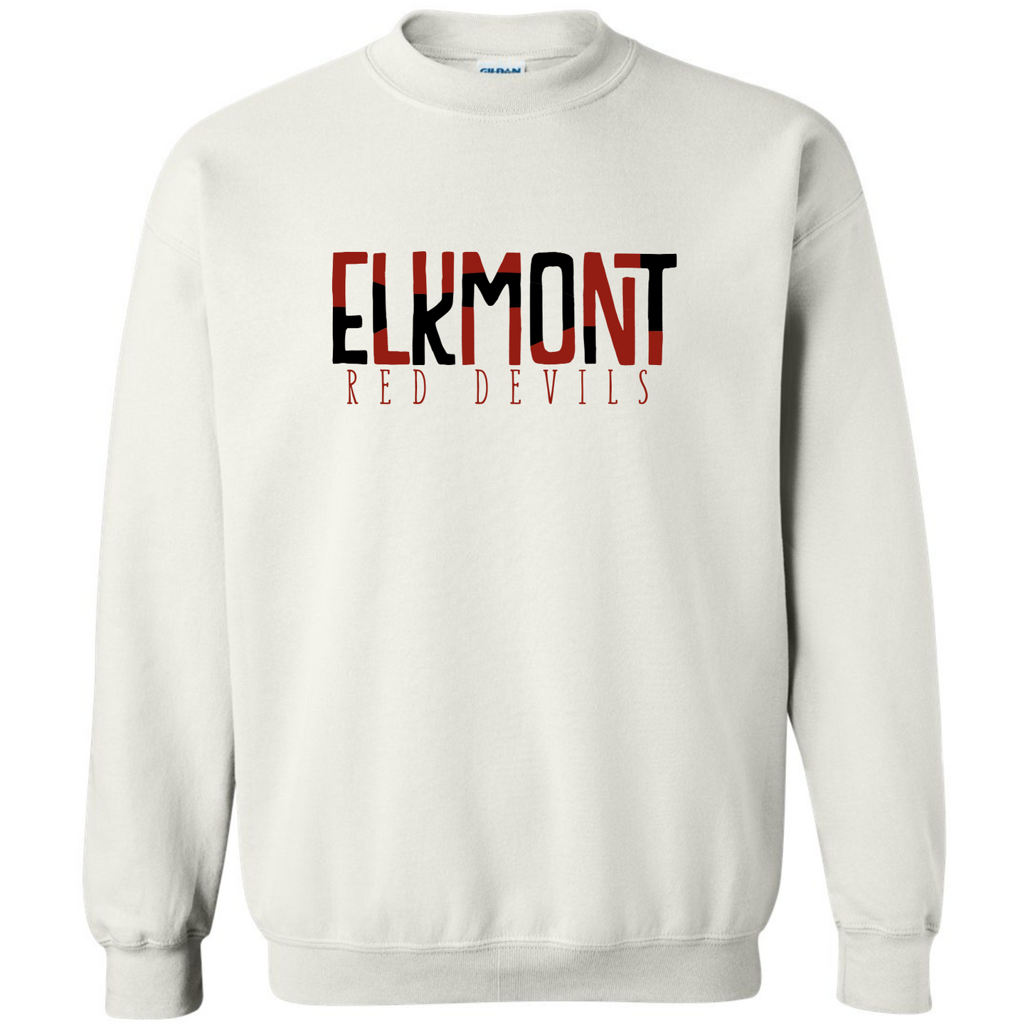 Elkmont Color Block - Gildan White Sweatshirt