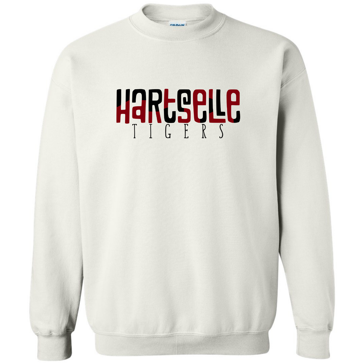 Hartselle Tigers Color Block - Gildan White Sweatshirt