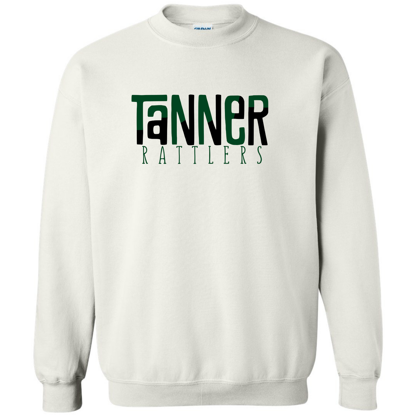 Tanner Tigers Color Block - Gildan White Sweatshirt