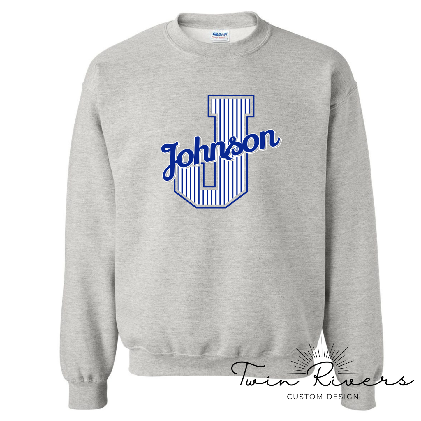Johnson Striped Varsity Letter Sweatshirts