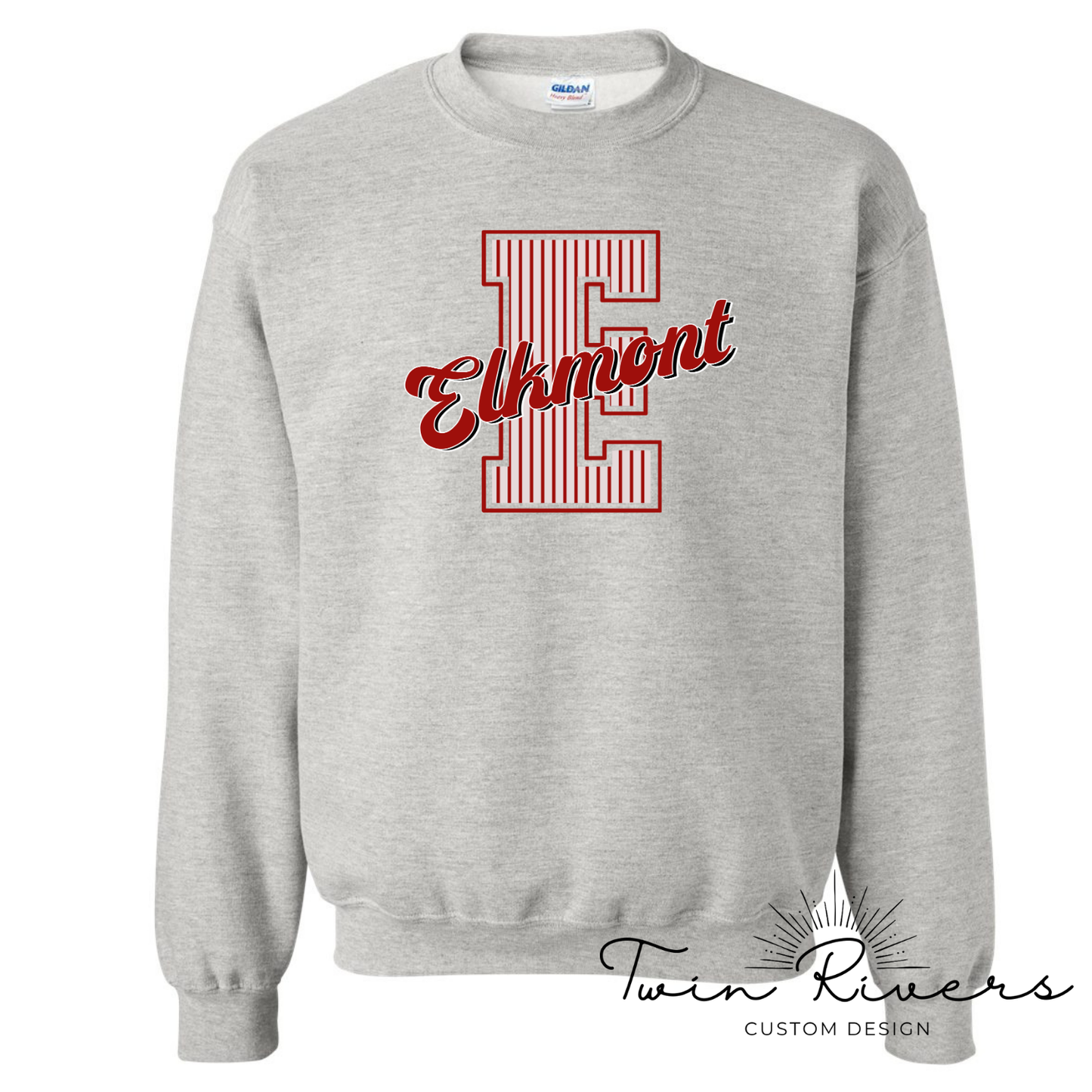 Elkmont Striped Varsity Letter Sweatshirts