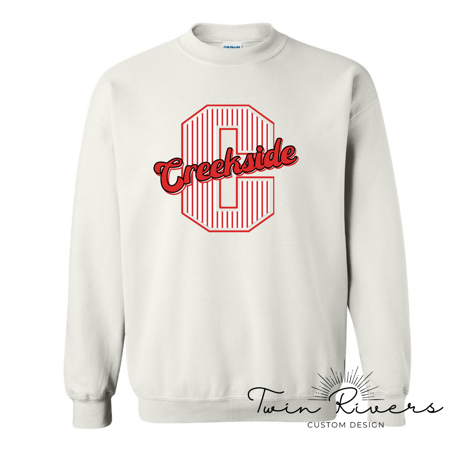 Creekside Striped Varsity Letter Sweatshirts