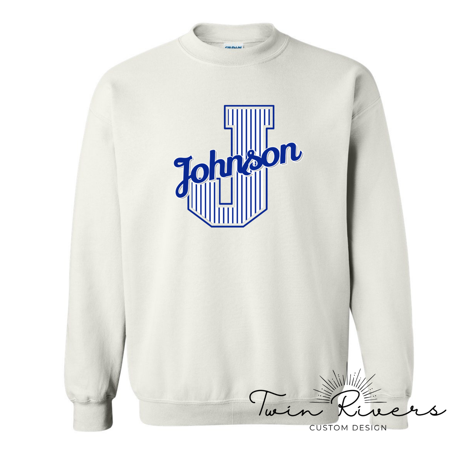 Johnson Striped Varsity Letter Sweatshirts