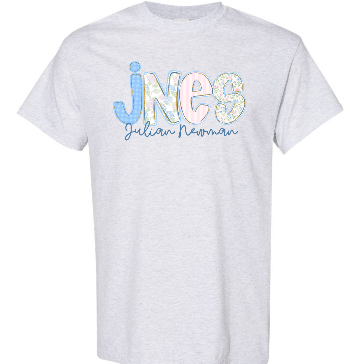 JNES Floral Letters Short Sleeve Tees