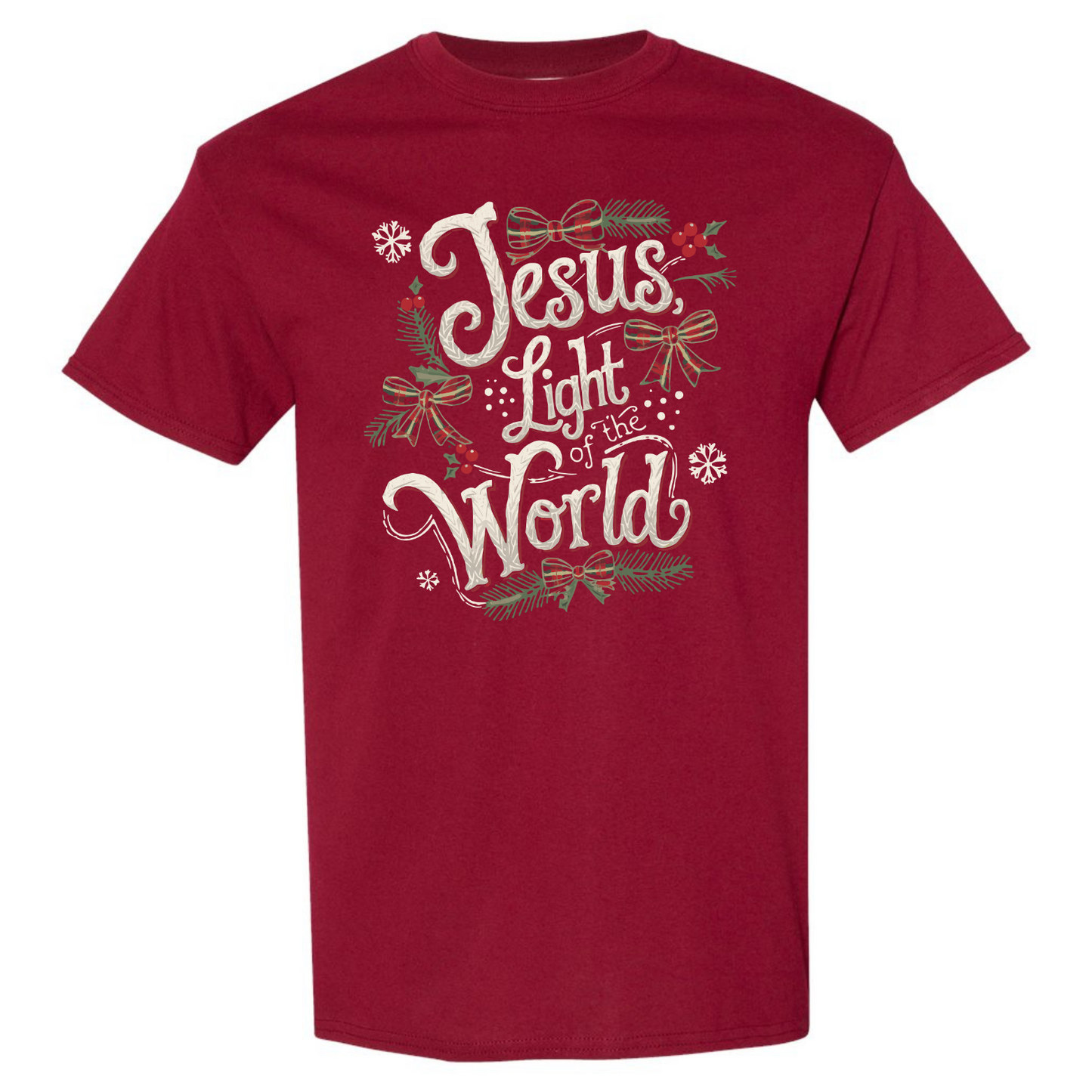 Jesus Light of the World - Gildan Garnet Short Sleeve