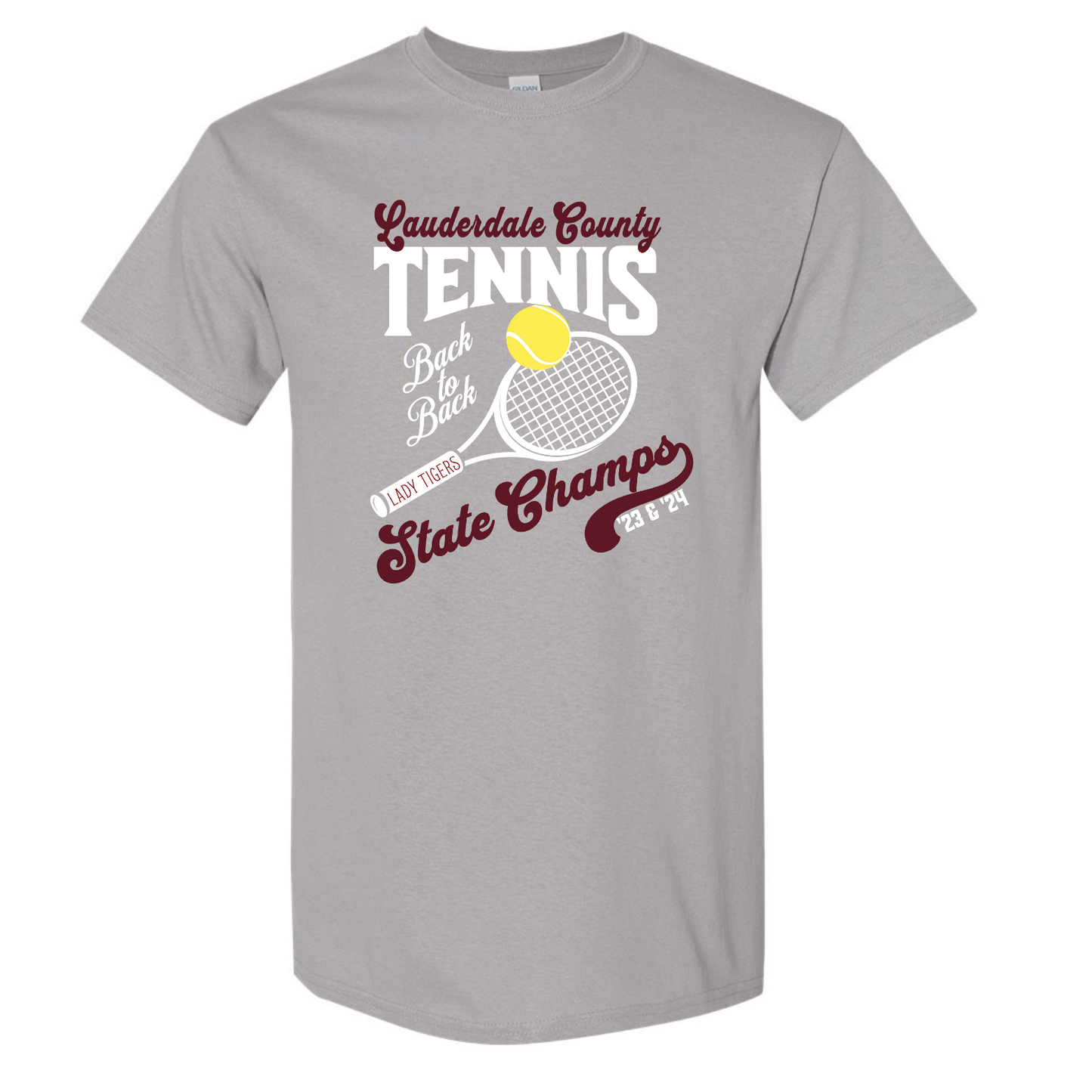 LCHS Tennis Racket Gildan Gravel Short Sleeve